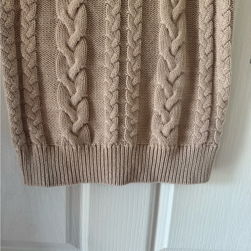 EVEREVE “Maeve” Cream Cable Knit V Neck Sweater Tank Top - Picture 7 of 10